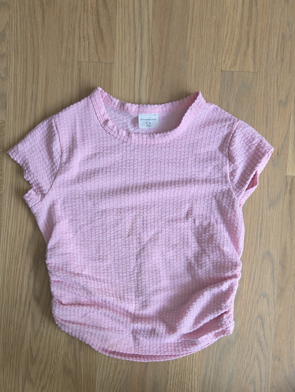 abercrombie kids Light Pink Textured Short Sleeve Tee
